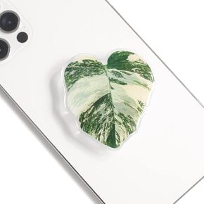 OnTheGrip Cute Acrylic Tropical Leaf Design Collapsible Expandible Mobile Phone Grip Stand Holder for Smartphone Tablet Cell Phone Accessory (Gloriosum)