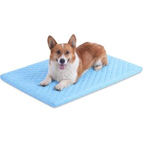 MARUNDA Dog Cooling Mat, No Need to Freeze Or Refrigerate This Cool Pet Pad Cat Mats- Keep Your Pet Cool, Machine Washable. (Blue, Thicken -28 X 20 in)