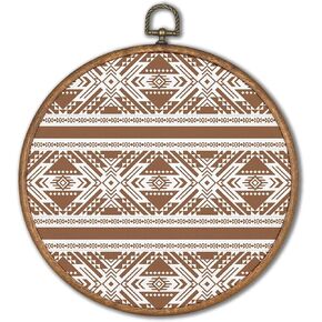 KSDUT Boho Sun Cactus Desert Wall Art Decor - Mid Century Modern decor Textile Wall Art Canvas Frame Hanging Prints, Minimalist Neutral Round Wall Art Decor for Home Bedroom Decorations 8"x8"