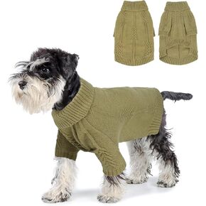 NACOCO Dog Christmas Knitted Sweater - Pet Classic Sweatshirt Cat Clothes Soft Thickening Winter Warm Knitwear Outfits Apparel for Small Medium Large Dog (Green, L)