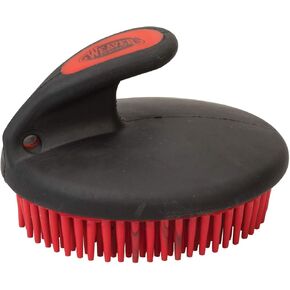 Weaver Leather Palm Held Fine Curry Comb, Red/Black