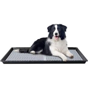 HQ4us Dog Pee Pad Holder Tray with Grate 31"×21", Medium Dog Litter Box Toilet, Puppy Pee Pad Holder, Less Mess, Dog Potty Indoor Outdoor for Balcony