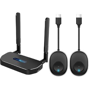 Wireless hdmi Transmitter and Receiver 4K Kit.Two Transmitter Farthest Matching Distance 165FT/50M 5G Video/Audio HDMI Wireless Extender Kit for Laptop,Camera,PC,PS5,Netfix to Monitor,Television
