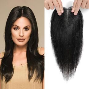 VASILIA Hair Toppers for Women Handmade Swiss Base Hair Toppers for Women Real Human Hair Toppers Hair Pieces for Women Wiglets Hairpieces for Thinning Hair Highlight #P4/27 (10 Inch)
