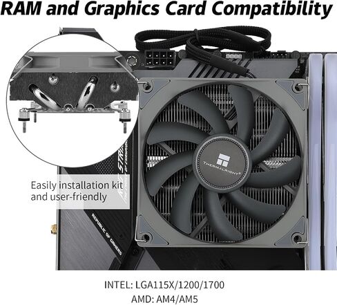 مبرد هواء وحدة المعالجة المركزية AXP90 X47 منخفض المستوى، مع مروحة PWM رفيعة 92 مم لمروحة وحدة المعالجة المركزية ITX عالية السرعة 2700 دورة في الدقيقة، تقنية AGHP، لـ AMD AM4 AM5/Intel 1150/1151/1200/1700 in Kuwait