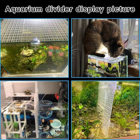 Adjustable Platic Grip Panel Aquarium Fish Tank Divider Filter Bottom DIY Plastic Grid Fish Tank Isolation Board Plastic Egg Crate Tray (Black, 4pcs 11.8X5.9 Inch with 0.15 Inch Hole) in Saudi Arabia