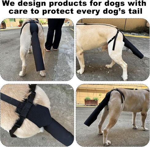 Dog Tail Protector, Dog Tail Guard Dog Tail Cover for Wounds Black Dog Harness with Tail Guard Dog Tail Protector Sleeve (Size L) in Saudi Arabia