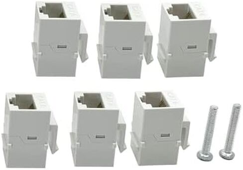 Halokny CAT RJ45 Wall Plate 6 Port,CAT RJ45 Keystone Jack Socket Insert Jack Outlet Panel Mount, for Wall Plate Face Plate, White (6 Port CAT6) in Saudi Arabia