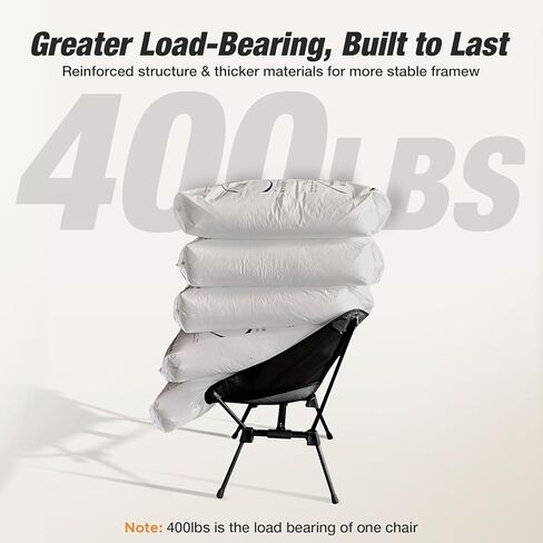 كرسي تخييم خفيف الوزن، عبوة واحدة، كرسي تخييم مدمج مع جيب جانبي، كرسي تخييم محمول قابل للطي مع حقيبة حمل للمشي لمسافات طويلة والسفر والشاطئ وصيد الأسماك ودعم 400 رطل in Kuwait