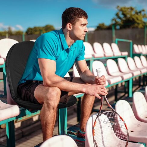 Floor Chair for Adults, Heated Stadium Seats with Back Support and Cushion, 3 Levels of Heating Adjustment with One Touch Control, 6 Adjustable Positions, Batteries Not Included in Saudi Arabia