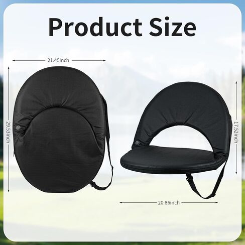 Floor Chair for Adults, Heated Stadium Seats with Back Support and Cushion, 3 Levels of Heating Adjustment with One Touch Control, 6 Adjustable Positions, Batteries Not Included in Saudi Arabia