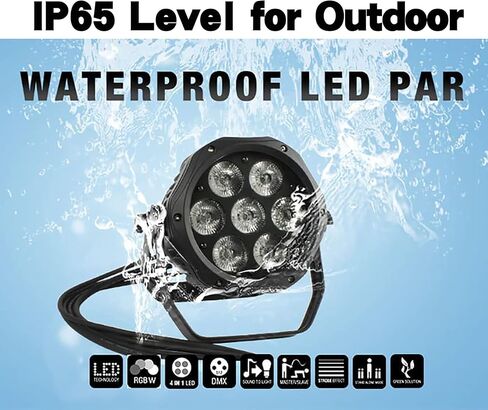 SHEHDS IP65 Waterproof Outdoor Par Lights COB 200W Cool White + Warm White Lighting Stage Wash Lights DMX512 Control Strobe Fanless Muted DJ Lights Party Lights for Christmas Wedding-1 Pack in Saudi Arabia