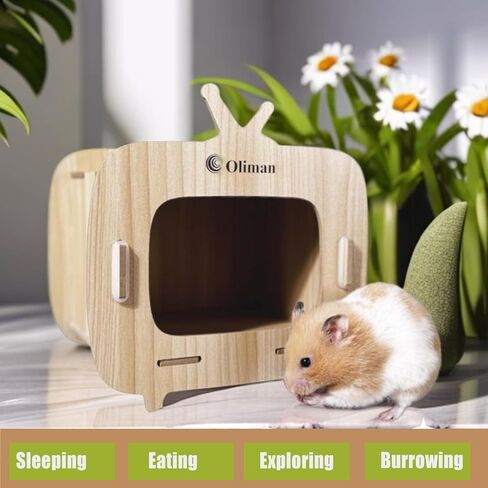 Hamster House Hamster Hideout with Spacious Perch Hidey Detachable Playhouse for Hamster Hideout Castle Tower Toys for Indoor Hamster Guinea Pig Hamster Chinchilla Gerbil ——Cloud Entrance in Saudi Arabia