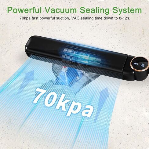 Vacuum Food Sealer Machine,Meat Sealers Packing Freezer Saver,Starter Kit,Dry & Moist Modes,LED Indicator Lights,Kitchen Air Seal Machine with 20PCS Storage Bags,Black in Saudi Arabia