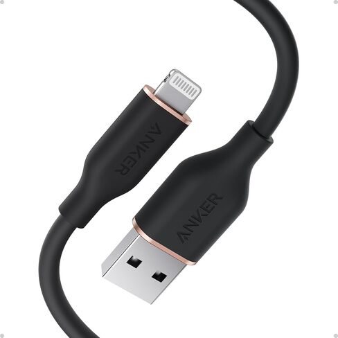 Anker Flow Cable, USB-A to Lightning Cable, Durable and Fast 3 ft Fast Charging USB 2.0 Cable, for iPhone 14/13 / 12 / iPad Air/Mini/Pro, iPod Nano, AirPods, and More (Cord Organizer Included) in Saudi Arabia