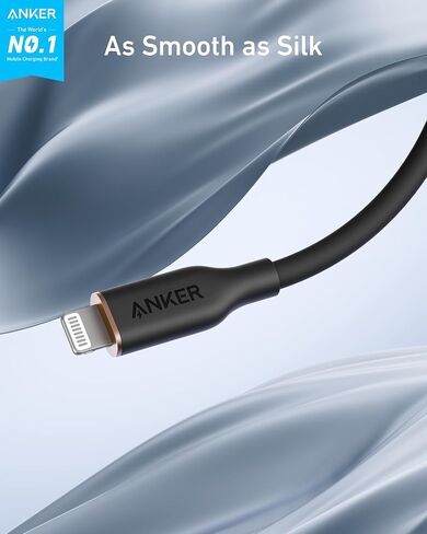 Anker Flow Cable, USB-A to Lightning Cable, Durable and Fast 3 ft Fast Charging USB 2.0 Cable, for iPhone 14/13 / 12 / iPad Air/Mini/Pro, iPod Nano, AirPods, and More (Cord Organizer Included) in Saudi Arabia