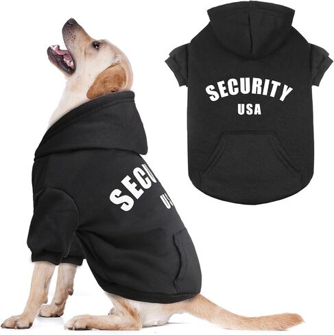 Dog Sweater Large Size Dog Security Dog Hoodie Warm Cozy Brushed Fleece Interior Dog Clothes Dog Sweatshirt with Pocket Dog Hoodie for Large Dogs(XXL) in Saudi Arabia
