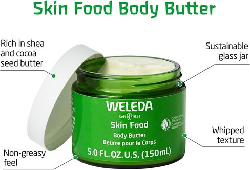 Weleda Skin Food Body Butter 5 Fluid Ounce, Sustainable Glass Jar, Plant Rich Hydrating Moisturizer with Shea and Cocoa Butter, Sweet Almond Oil and Pansy in Saudi Arabia