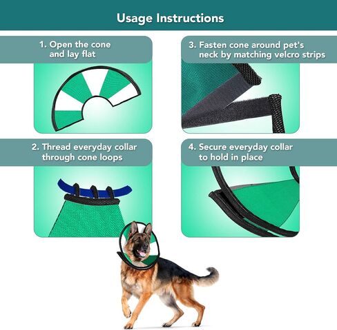 طوق ZenPet ProCone Teal للحيوانات الأليفة للكلاب والقطط - طوق مريح ناعم للتعافي قابل للتعديل لملاءمة آمنة ومخصصة - سهل للحيوانات الأليفة لتناول الطعام والشرب - يعمل مع طوق حيوانك الأليف (متوسط) in Saudi Arabia