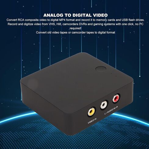 مسجل فيديو AV لتحويل وتسجيل الفيديو، تحويل الفيديو المركب من VHS، Hi8، VCR، DVR، مشغلات DVD، أنظمة الألعاب إلى فيديو MP4 الرقمي in Saudi Arabia