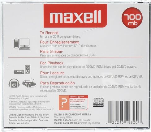 قرص مضغوط قابل للتسجيل من Maxell (صوت فقط) قرص CD-R فارغ (625130) in Kuwait