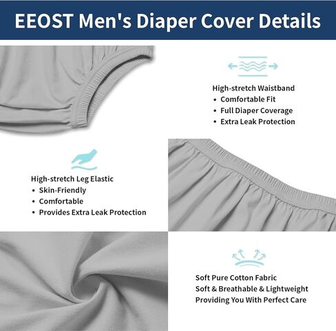 Adult Diaper Cover for Incontinence Noiseless Leak-Protection Underwear Plastic Pants Over Diapers Waterproof Rubber Pants (Black, XXXX-Large) in Kuwait