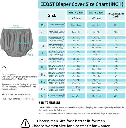Adult Diaper Cover for Incontinence Noiseless Leak-Protection Underwear Plastic Pants Over Diapers Waterproof Rubber Pants (Black, XXXX-Large) in Kuwait
