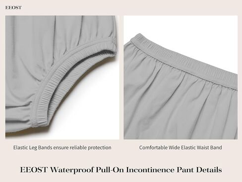 Adult Diaper Cover for Incontinence Noiseless Leak-Protection Underwear Plastic Pants Over Diapers Waterproof Rubber Pants (Black, XXXX-Large) in Kuwait
