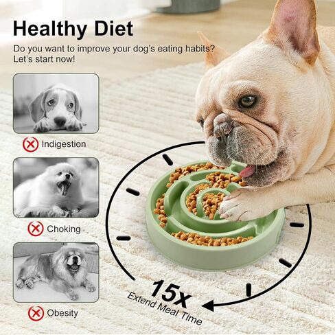 Slow Feeder Dog Bowls, Silicone Dog Bowl with Anti-Slip, Slow Feeder & Non-Slip Design, Boredom and Anxiety Reducer, Suitable for All Breed Dogs and Cat in Saudi Arabia