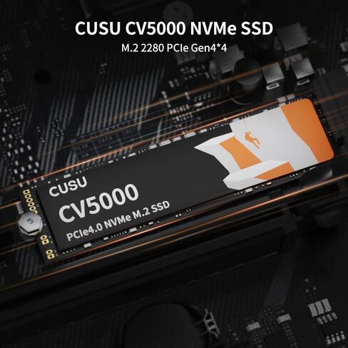 محرك الأقراص الصلبة الداخلي CUSU CV5000 SSD 2 تيرابايت PCIe Gen4x4 NVMe M.2 2280، سرعة قراءة تصل إلى 5000 ميجابايت/ثانية، مع ملصق تبريد، تخزين للكمبيوتر الشخصي وسطح المكتب وأجهزة الكمبيوتر المحمولة in Saudi Arabia