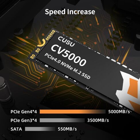 محرك الأقراص الصلبة الداخلي CUSU CV5000 SSD 2 تيرابايت PCIe Gen4x4 NVMe M.2 2280، سرعة قراءة تصل إلى 5000 ميجابايت/ثانية، مع ملصق تبريد، تخزين للكمبيوتر الشخصي وسطح المكتب وأجهزة الكمبيوتر المحمولة in Saudi Arabia