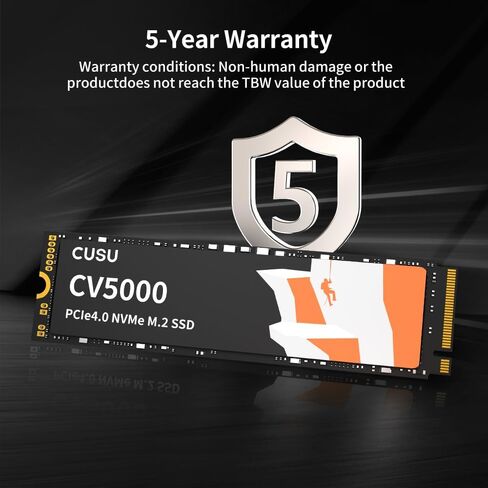 محرك الأقراص الصلبة الداخلي CUSU CV5000 SSD 2 تيرابايت PCIe Gen4x4 NVMe M.2 2280، سرعة قراءة تصل إلى 5000 ميجابايت/ثانية، مع ملصق تبريد، تخزين للكمبيوتر الشخصي وسطح المكتب وأجهزة الكمبيوتر المحمولة in Saudi Arabia