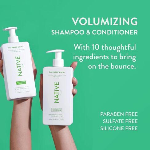 Native Shampoo and Conditioner Set | Sulfate Free, Paraben Free, Dye Free, with Naturally Derived Clean Ingredients| 16.5 oz (Coconut & Vanilla, Moisturizing), 2, 1.3 ounces in Saudi Arabia