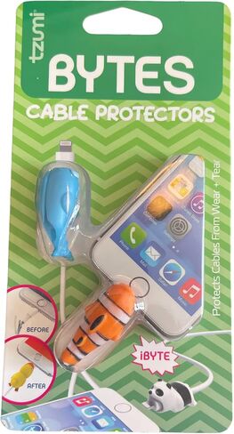 Tzumi Bytes Cable Protectors for iPhone/iPad USB Cable, Cute Animals Charging Cable Saver, Phone Accessory Protect USB Charger (Dalmatian and Sheep) in Saudi Arabia