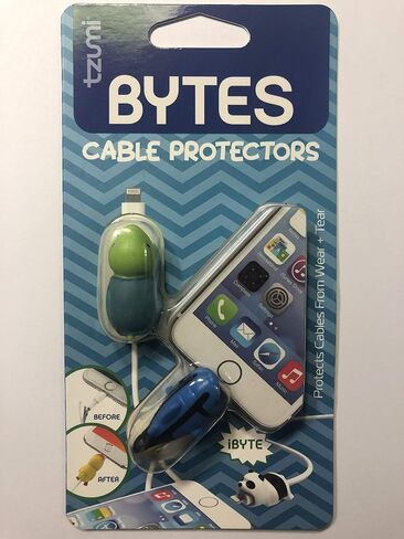 Tzumi Bytes Cable Protectors for iPhone/iPad USB Cable, Cute Animals Charging Cable Saver, Phone Accessory Protect USB Charger (Dalmatian and Sheep) in Saudi Arabia