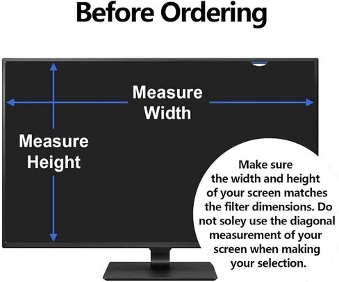 Computer Monitor Privacy Screen Filter, 27 Inch, Hanging Removable Acrylic Anti Blue Light Eye Protection Screen Protector for Widescreen Computer Monitor (Size : 27in(612 * 356mm)) in Saudi Arabia