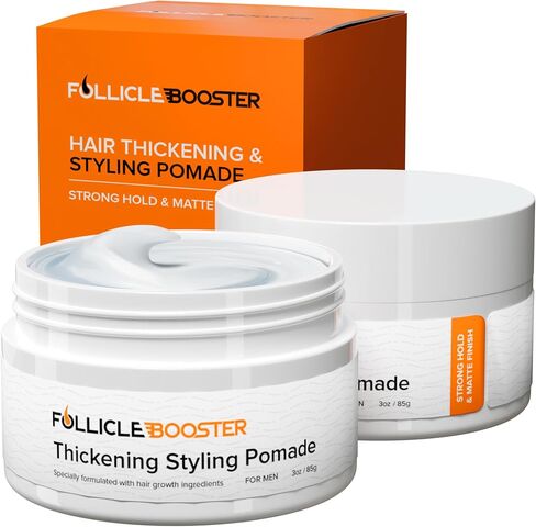 Hair Styling Thickening Pomade - Matte Medium Hold - Hair Growth Ingredients Biotin, Saw Palmetto, Caffeine, Green Tea, Aloe Vera, Niacinamide - Easy To Wash Out - All Day Hold For All Hairstyles in Saudi Arabia