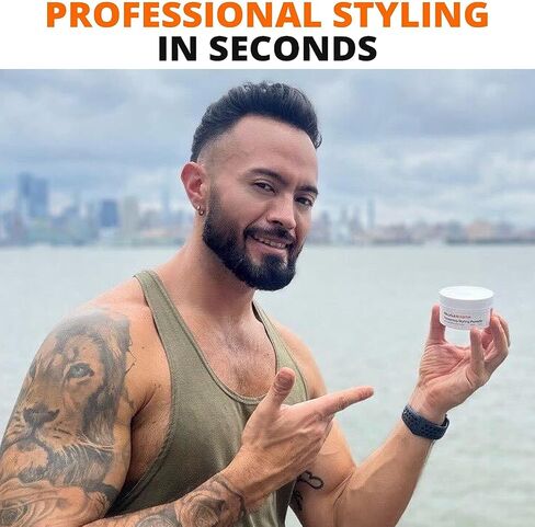 Hair Styling Thickening Pomade - Matte Medium Hold - Hair Growth Ingredients Biotin, Saw Palmetto, Caffeine, Green Tea, Aloe Vera, Niacinamide - Easy To Wash Out - All Day Hold For All Hairstyles in Saudi Arabia