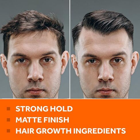 Hair Styling Thickening Pomade - Matte Medium Hold - Hair Growth Ingredients Biotin, Saw Palmetto, Caffeine, Green Tea, Aloe Vera, Niacinamide - Easy To Wash Out - All Day Hold For All Hairstyles in Saudi Arabia