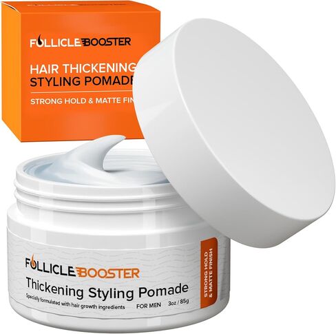 Hair Styling Thickening Pomade - Matte Medium Hold - Hair Growth Ingredients Biotin, Saw Palmetto, Caffeine, Green Tea, Aloe Vera, Niacinamide - Easy To Wash Out - All Day Hold For All Hairstyles in Saudi Arabia