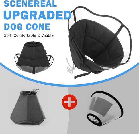 مخروط الكلب سينيريال للكلاب بعد الجراحة، طوق مخروطي للكلاب قابل للتعديل بديل لوقف لعق للعناية بالجروح، التعقيم، المحايد، مخروط الانتعاش الناعم للكلاب متوسطة الحجم الكبيرة، طوق الرقبة ذو الياقة الإلكترونية in Kuwait