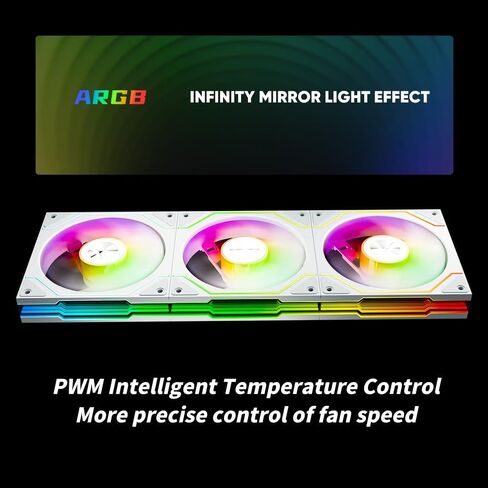 Jungle Leopard Star Trall ARGB Computer Case Fan,Double Sided Infinity Mirror Design Cooling Fan, 120mm CPU Case Fan PWM 800~1850RPM 58.36CFM 2.07mmH20 HDB Bearing for PC Case&CPU Cooler in Saudi Arabia