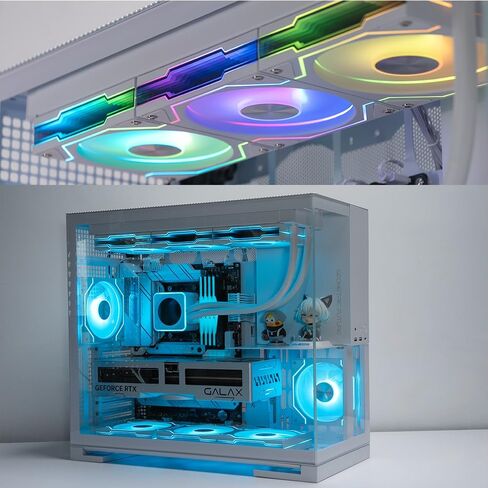 Jungle Leopard Star Trall ARGB Computer Case Fan,Double Sided Infinity Mirror Design Cooling Fan, 120mm CPU Case Fan PWM 800~1850RPM 58.36CFM 2.07mmH20 HDB Bearing for PC Case&CPU Cooler in Saudi Arabia