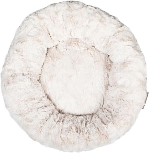 Fringe Studio Dot Paw Charcoal Small Circle Pet Bed 18"- Poly Filled with Faux Fur Interior - Machine Washable in Saudi Arabia