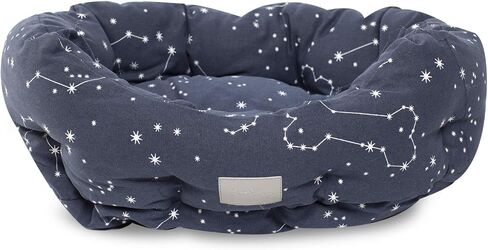 Fringe Studio Dot Paw Charcoal Small Circle Pet Bed 18"- Poly Filled with Faux Fur Interior - Machine Washable in Saudi Arabia