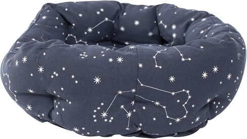 Fringe Studio Dot Paw Charcoal Small Circle Pet Bed 18"- Poly Filled with Faux Fur Interior - Machine Washable in Saudi Arabia