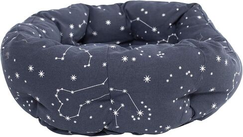 Fringe Studio Dot Paw Charcoal Small Circle Pet Bed 18"- Poly Filled with Faux Fur Interior - Machine Washable in Saudi Arabia