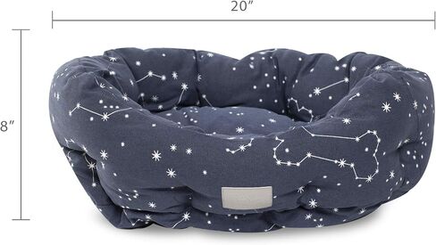 Fringe Studio Dot Paw Charcoal Small Circle Pet Bed 18"- Poly Filled with Faux Fur Interior - Machine Washable in Saudi Arabia
