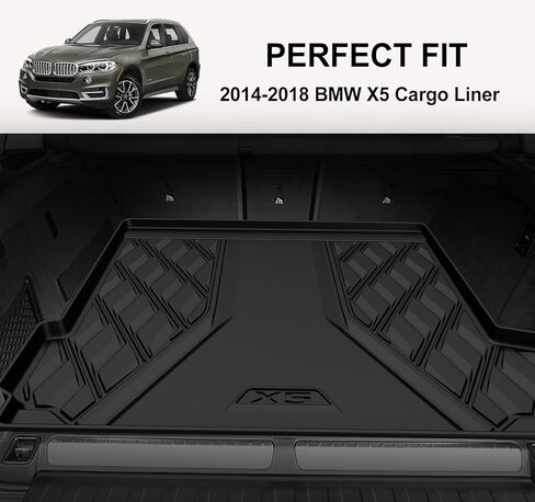 بطانة البضائع الأصلية 2014-2018 X5 لسيارة BMW X5 - سجادة صندوق السيارة TPE شديدة التحمل مناسبة حسب الطلب - بطانة مطاطية لجميع الأحوال الجوية ملحقات سجادة البضائع مقاسة بالليزر ثلاثية الأبعاد لسيارة BMW X5 2014-2018 in Kuwait