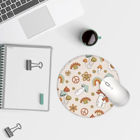 Pink Disco Ball Preppy Small Mouse Pad 7.9x7.9 Inches,Washable Round Cloth Mousepad for Office Laptop Computer,Non-Slip Rubber Base Mouse Pads for Wireless Mouse, Gifts for Teen Girls in Saudi Arabia